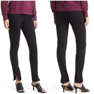 New Nordstrom Everyday Ponte Leggings Black Slit Hem Pull On Sz XS